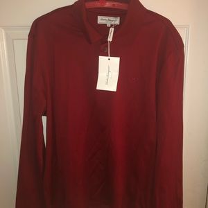 New Salvatore Ferragamo Long sleeve polo red